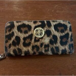 Leopard print wallet wristlet